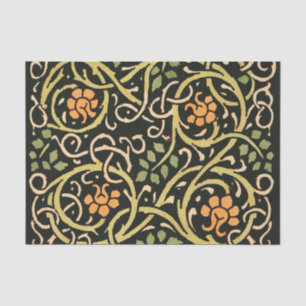 Papier Mousseline William Morris Black Floral Art
