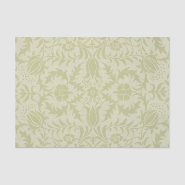 Papier Mousseline William Morris Borge Mariage Soft Green (Recto)
