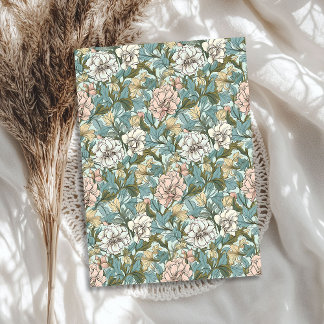 Papier Mousseline William Morris d'inspiration rose pâle blanc pouss