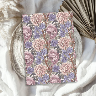 Papier Mousseline William Morris d'inspiration rose pâle et pourpre