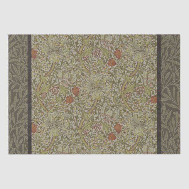 Papier Mousseline William Morris Floral Lys willow art design (Recto)
