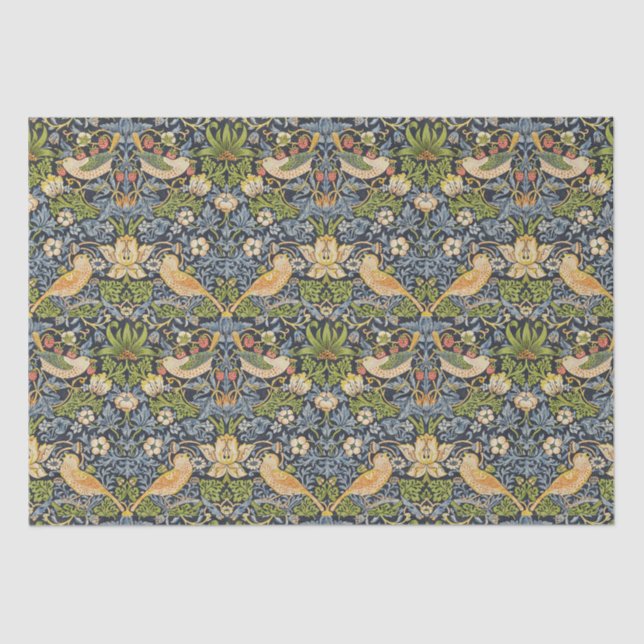 Papier Mousseline William Morris - Fraise Thief Motif Floral (Recto)