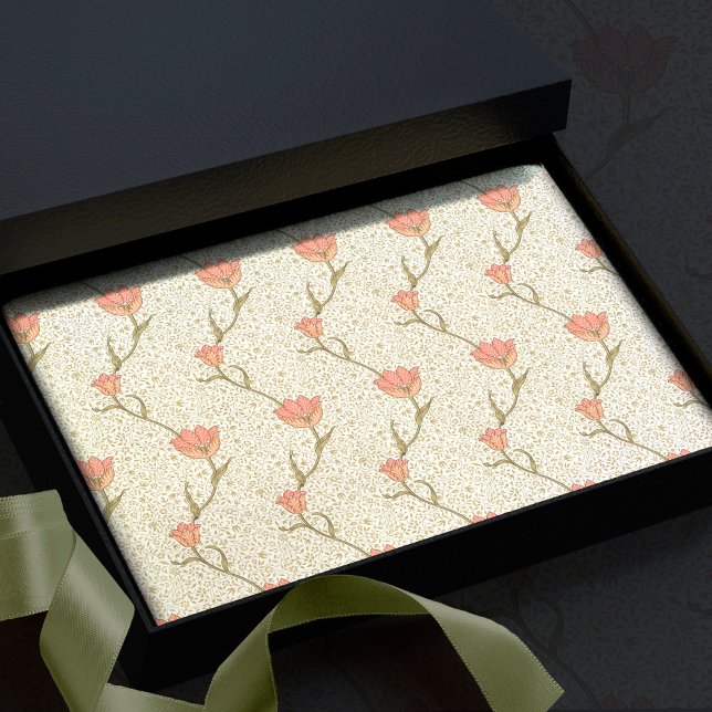 Papier Mousseline William Morris Garden Tulip Motif floral (Créateur téléchargé)
