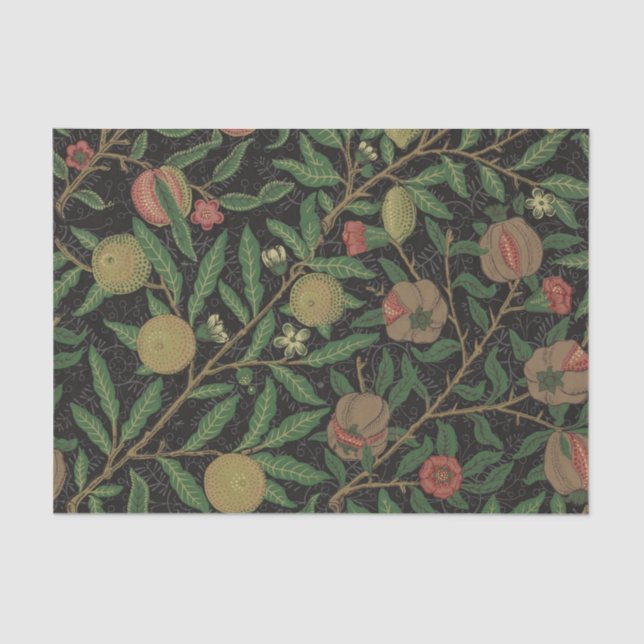 Papier Mousseline William Morris grenade classique fruits (Recto)