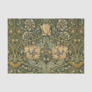 Papier Mousseline William Morris Honeysuckie Vert Jaune