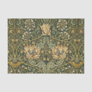 Papier Mousseline William Morris Honeysuckle Vert Floral