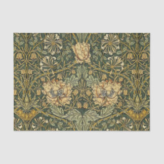 Papier Mousseline William Morris Honeysuckle Vert Floral