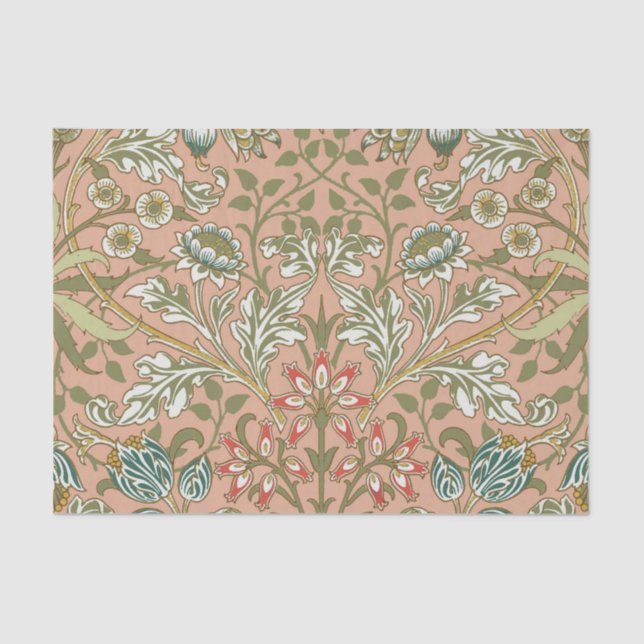 Papier Mousseline William Morris Hyacinth Flower Rose Art (Recto)