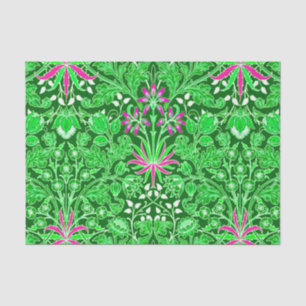 Papier Mousseline William Morris Hyacinth Imprimer la chaux et Emera