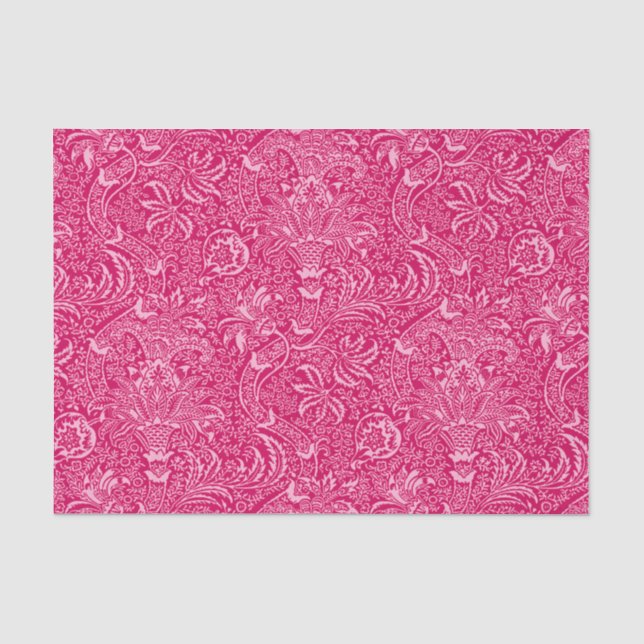 Papier Mousseline William Morris Indian, profond rose Fuchsia (Recto)