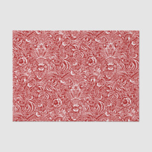 Papier Mousseline William Morris Indien, rouge foncé et blanc