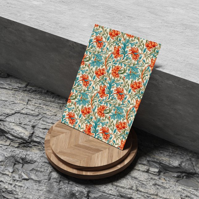 Papier Mousseline William Morris inspiré terre cuite pastel bleu (William Morris inspired terracotta pastel blue Tissue Paper)