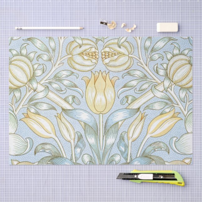 Papier Mousseline William Morris Lily et Motif de grenade (Artisanat)