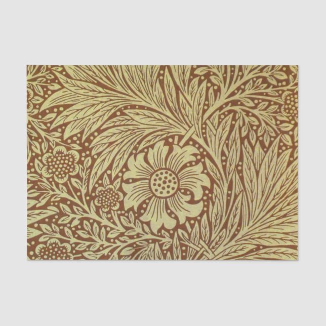 Papier Mousseline William Morris Marigold Motif de fleurs antiques (Recto)