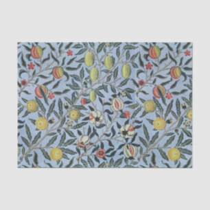 Papier Mousseline William Morris Motif Fruit Rouge Vintage Grenade