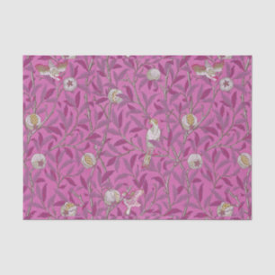 Papier Mousseline William Morris, Oiseaux et Pommegrenates - Rose