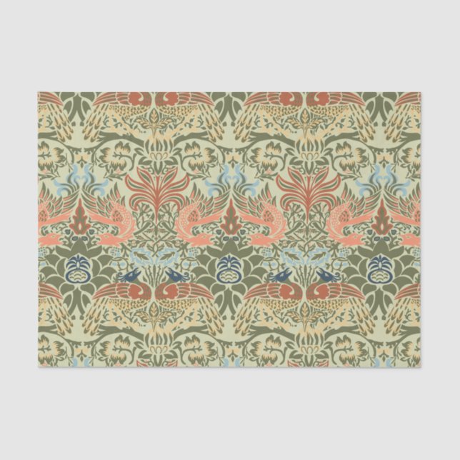 Papier Mousseline William Morris Peacock et Dragon (Recto)