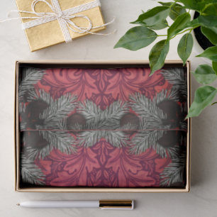 Papier Mousseline William * Morris Père Noël Spruce Rich Cherry