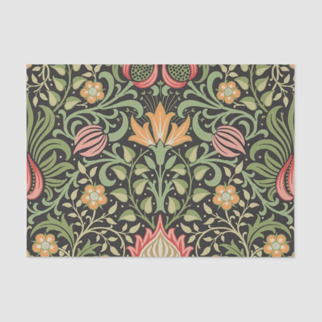 Papier Mousseline William Morris Persian Floral Antique (Recto)