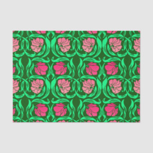 Papier Mousseline William Morris Pimpernel, Coral Pink et Green