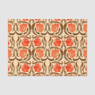 Papier Mousseline William Morris Pimpernel, Mandarin Orange & Brown