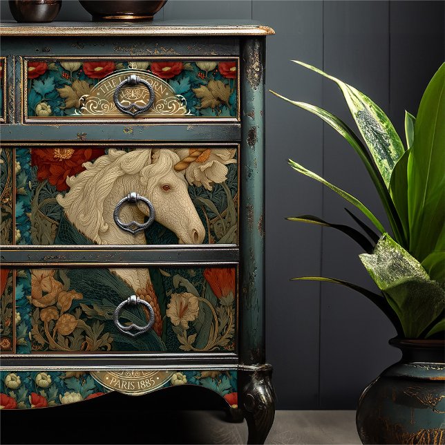 Papier Mousseline William Morris Style Art nouveau Unicorn (Créateur téléchargé)