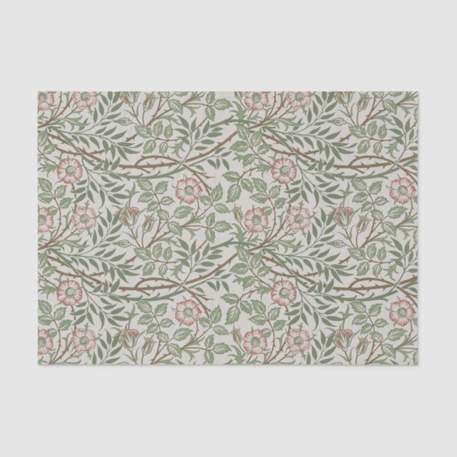 Papier Mousseline William Morris Sweetbrie Floral Art Nouveau (Recto)