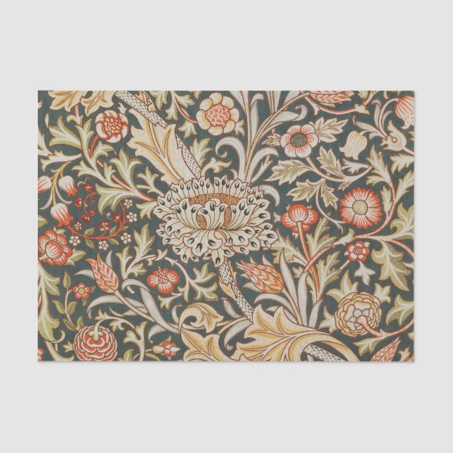 Papier Mousseline William Morris Trent Garden Flower Classic Botanic (Recto)