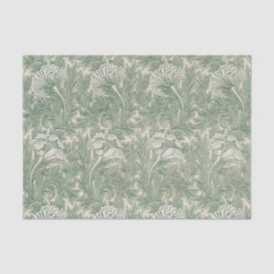 Papier Mousseline William Morris tulip fond textile vert