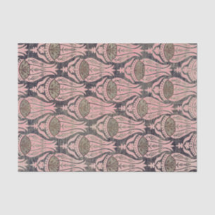 Papier Mousseline William Morris TULIP Papier Tissu Gris ET ROSE