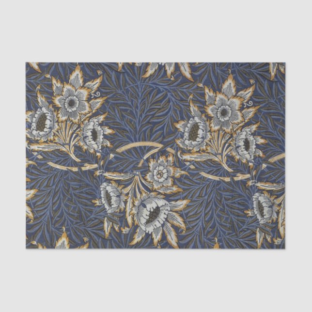 Papier Mousseline William Morris Tulip Willow Blue Motif (Recto)