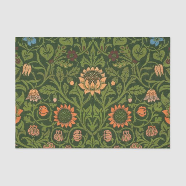 Papier Mousseline William Morris Violet et Columbine Art Rug (Recto)
