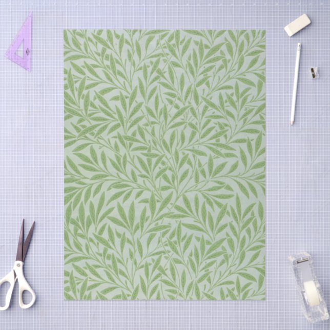 Papier Mousseline William Morris Willow Flower Classic Green (Artisanat)