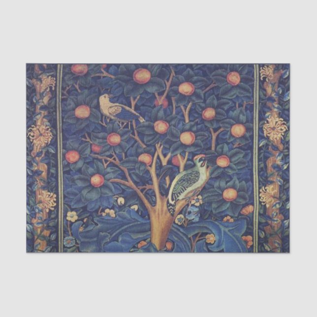 Papier Mousseline William Morris Woodpecker Tapestry Arts & Artisana (Recto)