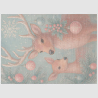 Papier Mousseline Winter Fawns – Pastel Woodland Christmas Decoupage