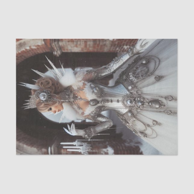 Papier Mousseline Winter Ice Queen Steampunk Victorian Industrial (Recto)