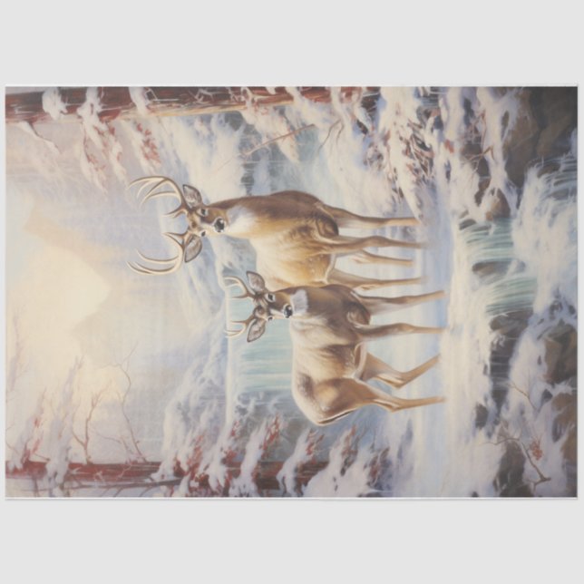 Papier Mousseline Winter Wonder Deer (Recto)