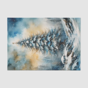 Papier Mousseline Winter Wonderland À feuillage persistant Tree Deco