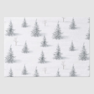 Papier Mousseline Winter Wonderland Christmas Tree Motif