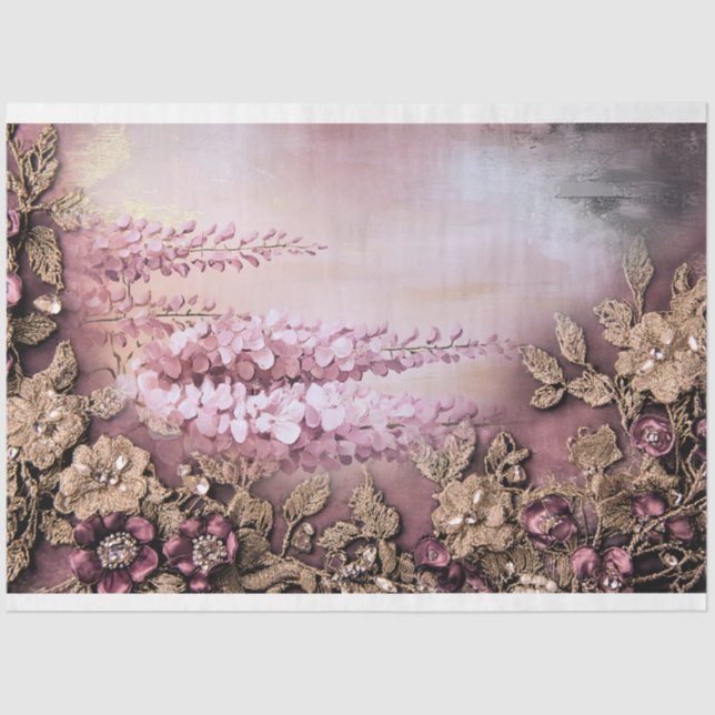 Papier Mousseline Wisteria Wonder Romantic Mix Média Floral (Recto)