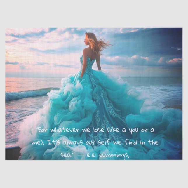 Papier Mousseline Woman by the Sea Tissue Paper (Recto)