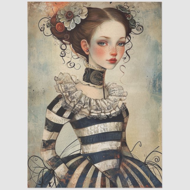 Papier Mousseline Wonderfully Weird Vintage Girl (Recto)