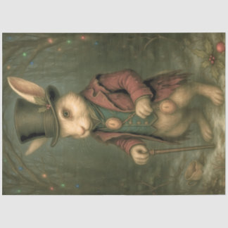 Papier Mousseline Wonderland-Inspired Victorian Rabbit Decoupage