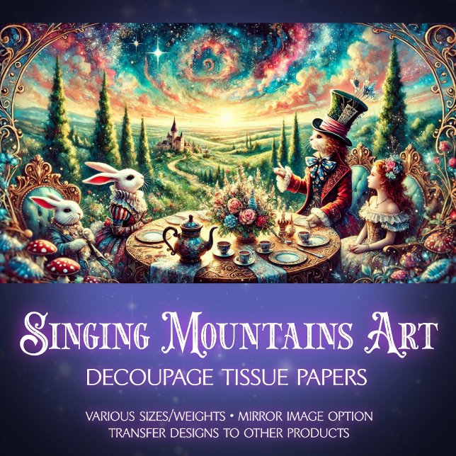 Papier Mousseline Wonderland Tea Party Magique Imaginaire Découpage (Créateur téléchargé)