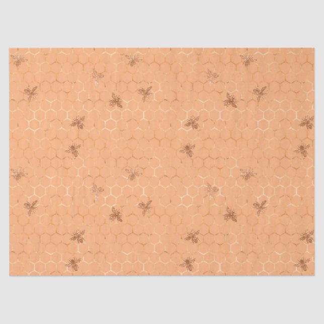 Papier Mousseline Woodland Bee Series Design 5 Tissu Paper (Recto)