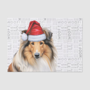 Papier Mousseline Woof Words and Christmas Collie Amoureux des chien