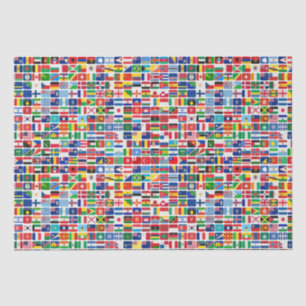 Papier Mousseline World All Countries Nation Drapeaux Découpage