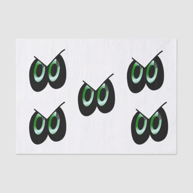 Papier Mousseline Yeux de dessin animé reflets verts (Recto)