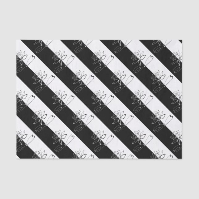 Papier Mousseline Yin Yang Black Lotus Blossom (Recto)