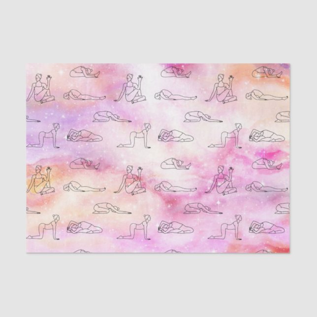 Papier Mousseline Yoga rose (Design 33 Pink Series) (Recto)